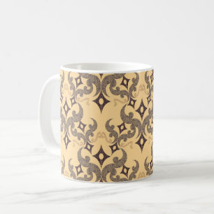 Caneca De Café Belo padrão étnico de Damasco pontilhismo
