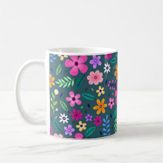 Caneca De Café Belo Padrão Floral