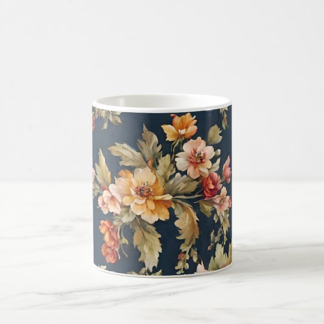 Caneca De Café Belo Padrão Floral Italiano (Centro)
