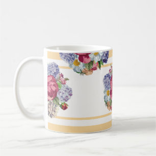 Caneca De Café Belo padrão floral sem costura com hydrangea p