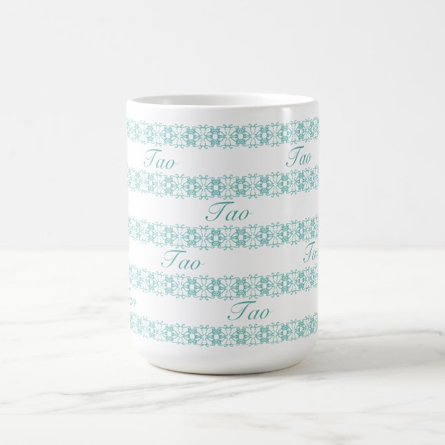 Caneca De Café Belo Padrão Geométrico Tao em Teal (Centro)