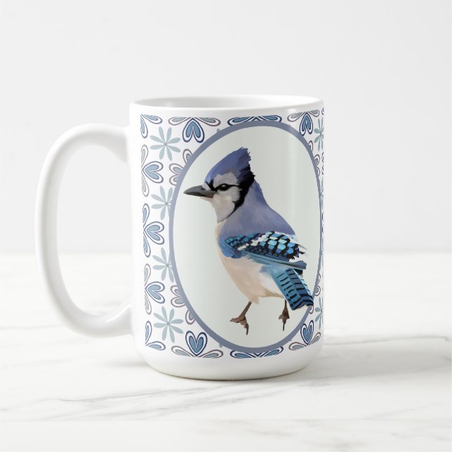 Caneca De Café Belo Pássaro Azul (Esquerda)