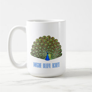 Caneca De Café Belo Pavão Azul
