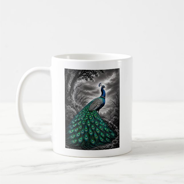 Caneca De Café Belo Pavão Místico (Esquerda)