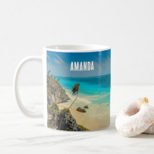 Caneca De Café Belo Sandy Beach Tropical Paraíso