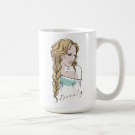 Caneca De Café Belo Sketch Da Menina