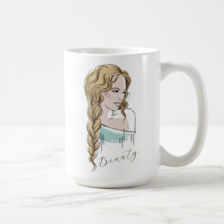 Caneca De Café Belo Sketch Da Menina