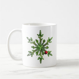 Caneca De Café Belo Snowy Pine Snowflake Natal
