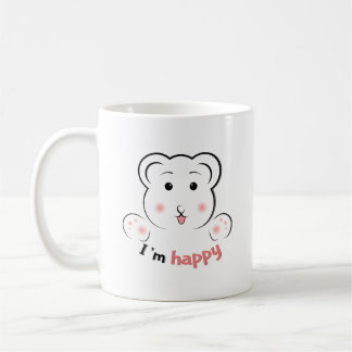Caneca De Café Belo Urso Feliz Enfrentando Mug - Anim Minimalista