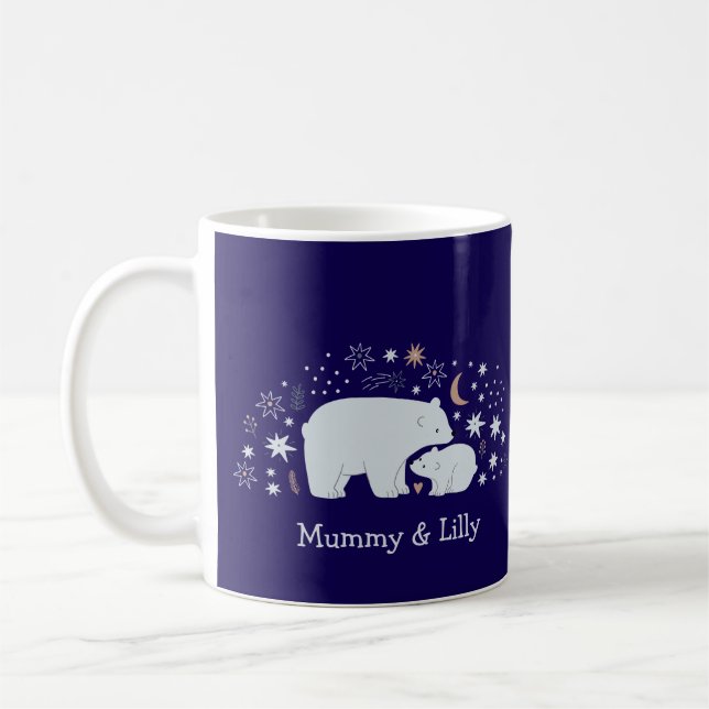 Caneca De Café Belo Urso Mãe e Bebê, Fama de Combinação Personali (Esquerda)