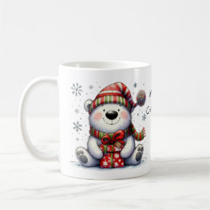Caneca De Café Belo Urso Polar Feliz Natal