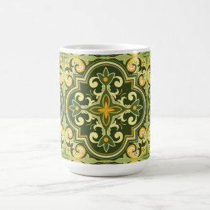 Caneca De Café 💚 💛 Belos Azulejos