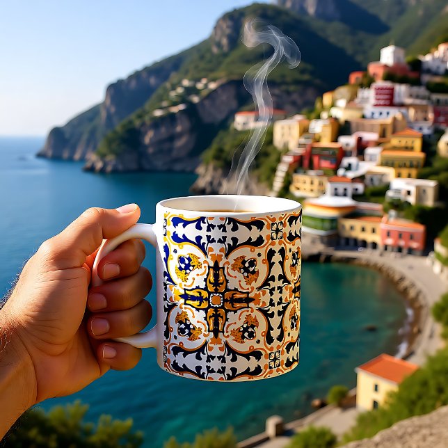 Caneca De Café 💙 💛 Belos Azulejos azuis e amarelos (💙💛 Beautiful blue and yellow Azulejos Coffee Mug)