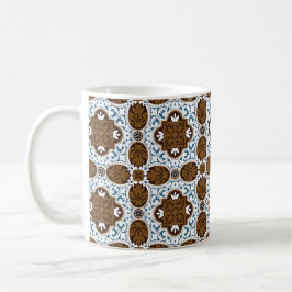 Caneca De Café 🤍🤎 Belos Azulejos brancos e marrons, V