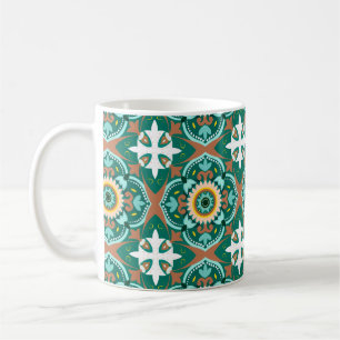 Caneca De Café 💚💛 Belos azulejos marroquinos