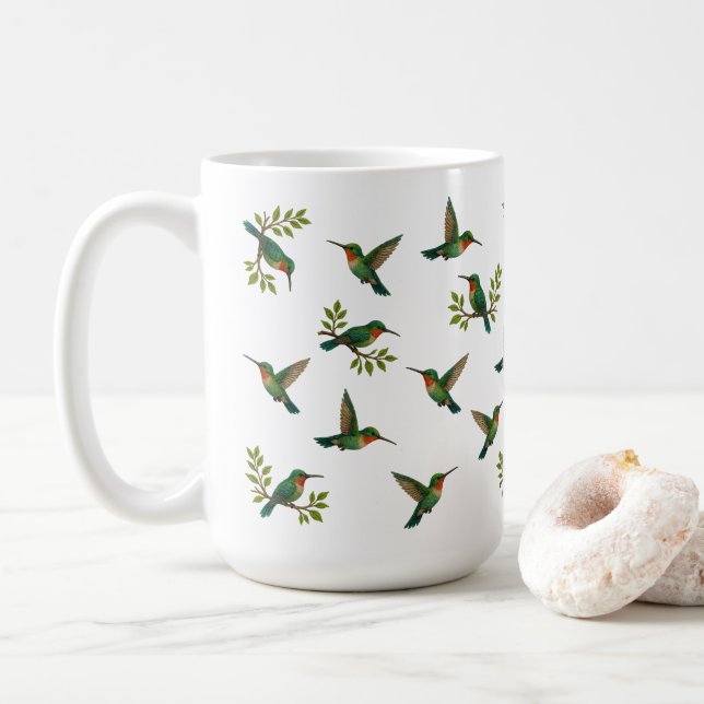 Caneca De Café Belos beija-flores (Com Donut)