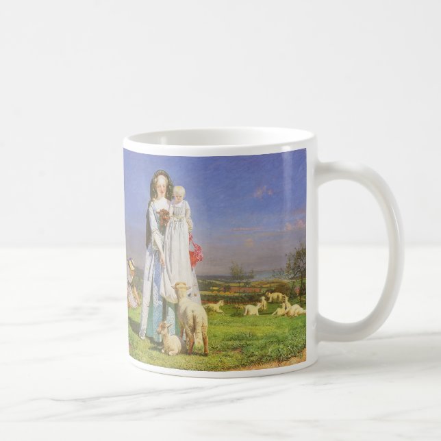 Caneca De Café Belos Cordeirinhos por Ford Madox Brown (Direita)