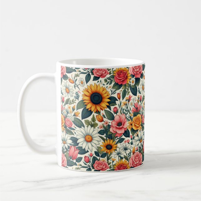 Caneca De Café Belos Flores (Esquerda)