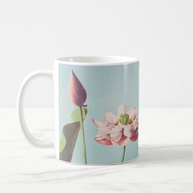 Caneca De Café Belos impressões fotomecânicos das Flores de Lotus (Esquerda)