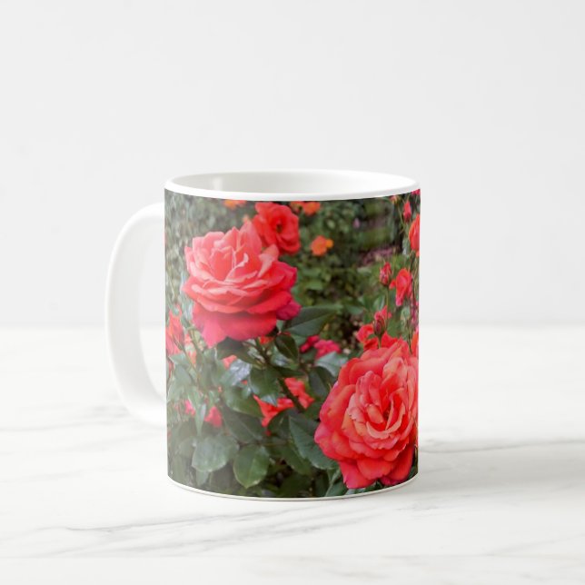 Caneca De Café Belos Rosas, Portland, Oregon (Frente Esquerda)