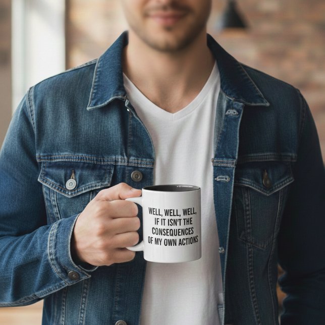 Caneca De Café Bem, bem, bem, se não são as consequências de  (Criador carregado)