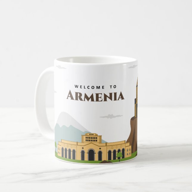Caneca De Café Bem-vindo à Armênia (Frente Esquerda)