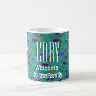 Caneca De Café Bem-vindo à Família personalizada com o nome