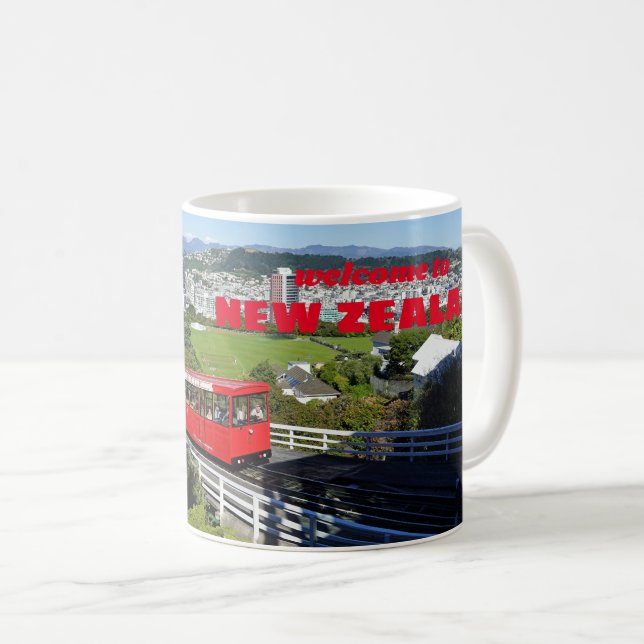 Caneca De Café Bem-vindo a - Nova Zelândia - Wellington (Frente Esquerda)