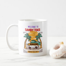 Caneca De Café Bem-vindo à Sandy Toes Summer Beach