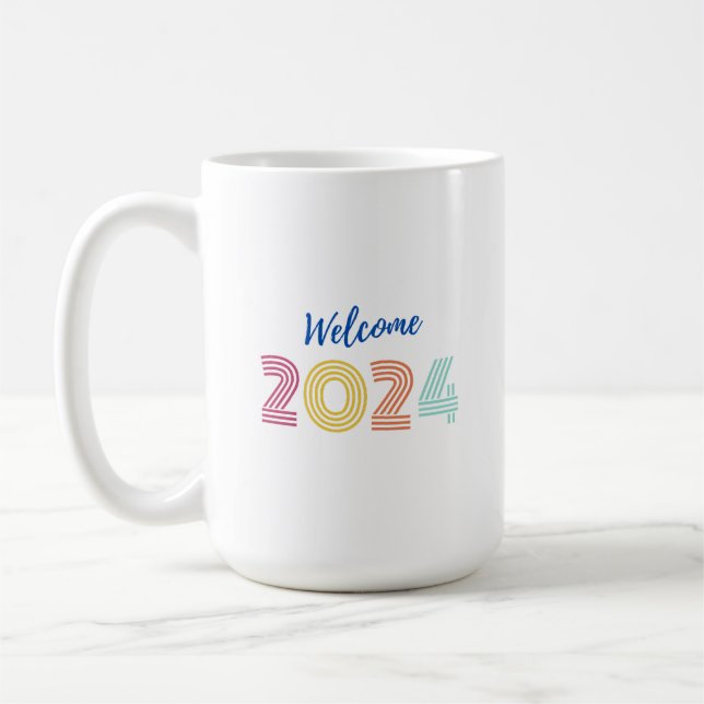 Caneca De Café Bem-vindo Ano Novo 2024 (Esquerda)