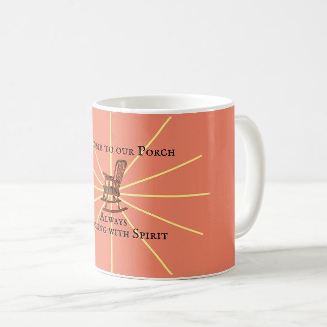 Caneca De Café Bem-vindo ao Nosso Alpendre | Salmão | (Frente Esquerda)