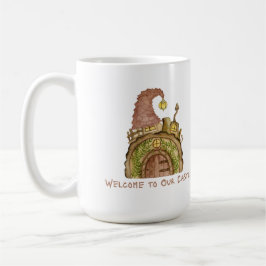 Caneca De Café Bem-vindo ao Nosso Castelo com uma Casa de Gnomo e