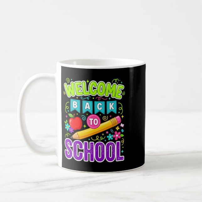 Caneca De Café Bem-vindo de Volta à Escola Primeiro Dia de Aula (Esquerda)