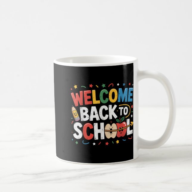Caneca De Café Bem-Vindo De Volta À Escola Professora Apreciação  (Direita)