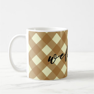 CANECA DE CAFÉ BEM-VINDO - GINGHAM