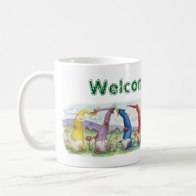 Caneca De Café Bem-vindo Gnomo (Esquerda)