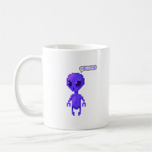Caneca De Café Bem-vindo Pixel Alien Gamer