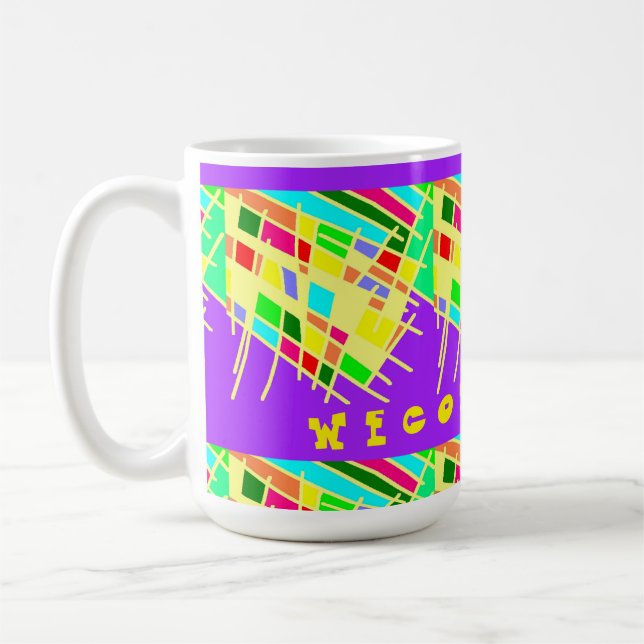 Caneca De Café Bem-vindos a casa, brita e a mensagem (Esquerda)