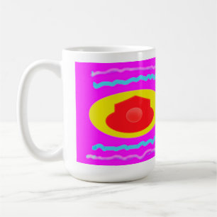 Caneca De Café Bem-vindos ao lar, cor-de-rosa-excelente e amarelo