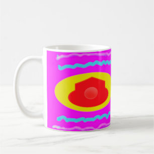 Caneca De Café Bem-vindos ao lar, cor-de-rosa-excelente e amarelo