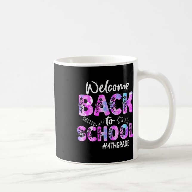 Caneca De Café Bem-vindos de volta à escola no 4º ano (Direita)