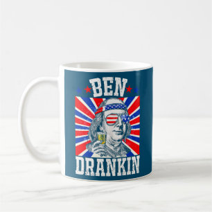 Caneca De Café Ben Drankin 4 de Julho Cerveja Bebendo Benjamin