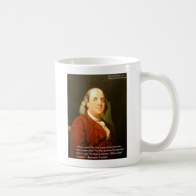 Caneca De Café Ben Franklin (O que é Sábio) Citações Presentes &  (Direita)