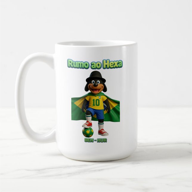 Caneca De Café Ben-Hur Craque 10 com Capa da Bandeira (Esquerda)
