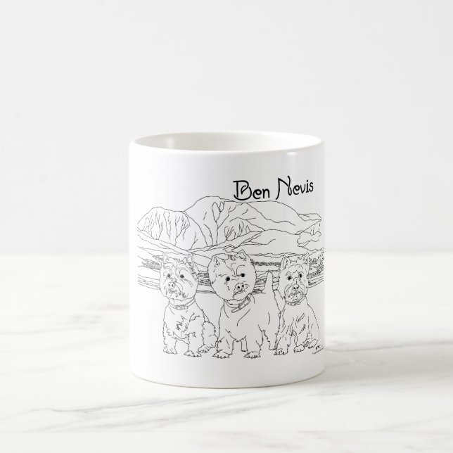 Caneca De Café Ben Nevis Scotland com Westies (Centro)