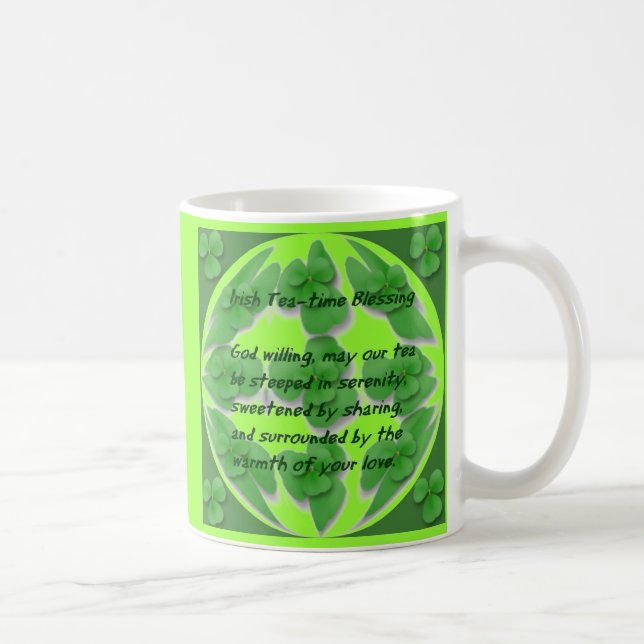 Caneca De Café Bênção em tempo de chá irlandês - (Direita)