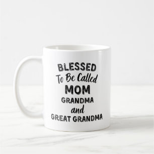 Caneca De Café Bendita por ser chamada de MÃE Avó e Bisavó