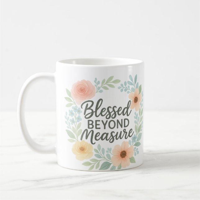 Caneca De Café Bendito além da Medida 15 Oz Coffee Mug (Esquerda)