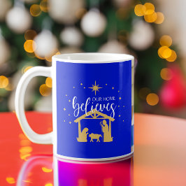 Caneca De Café Bendito Cena da Natividade Natal Doméstica