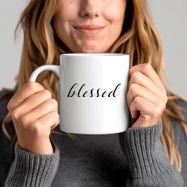 Caneca De Café Bendito - Citação em Tipografia Preta